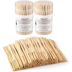 [2 Packs of 110 count] 3.5 inch Appetizer Forks, Mini Forks for Appetizers,  Forks Appetizer Forks,  Toothpicks for Appetizer, Wooden Forks  Picks for Fruit, Charcuterie Accessories.