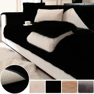 1PC Anti Cat Scratch 2026 Winter New French Thick Plush Sofa Cushion Gorgeous And Beautiful Living Room Sofa Cushion