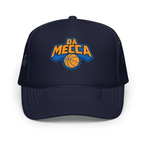Da Mecca Foam Trucker Hat - High-Quality Polyester & Foam, Adjustable Snap, Breathable Mesh Back, Structured 5-Panel Cap, One Size Fits Most