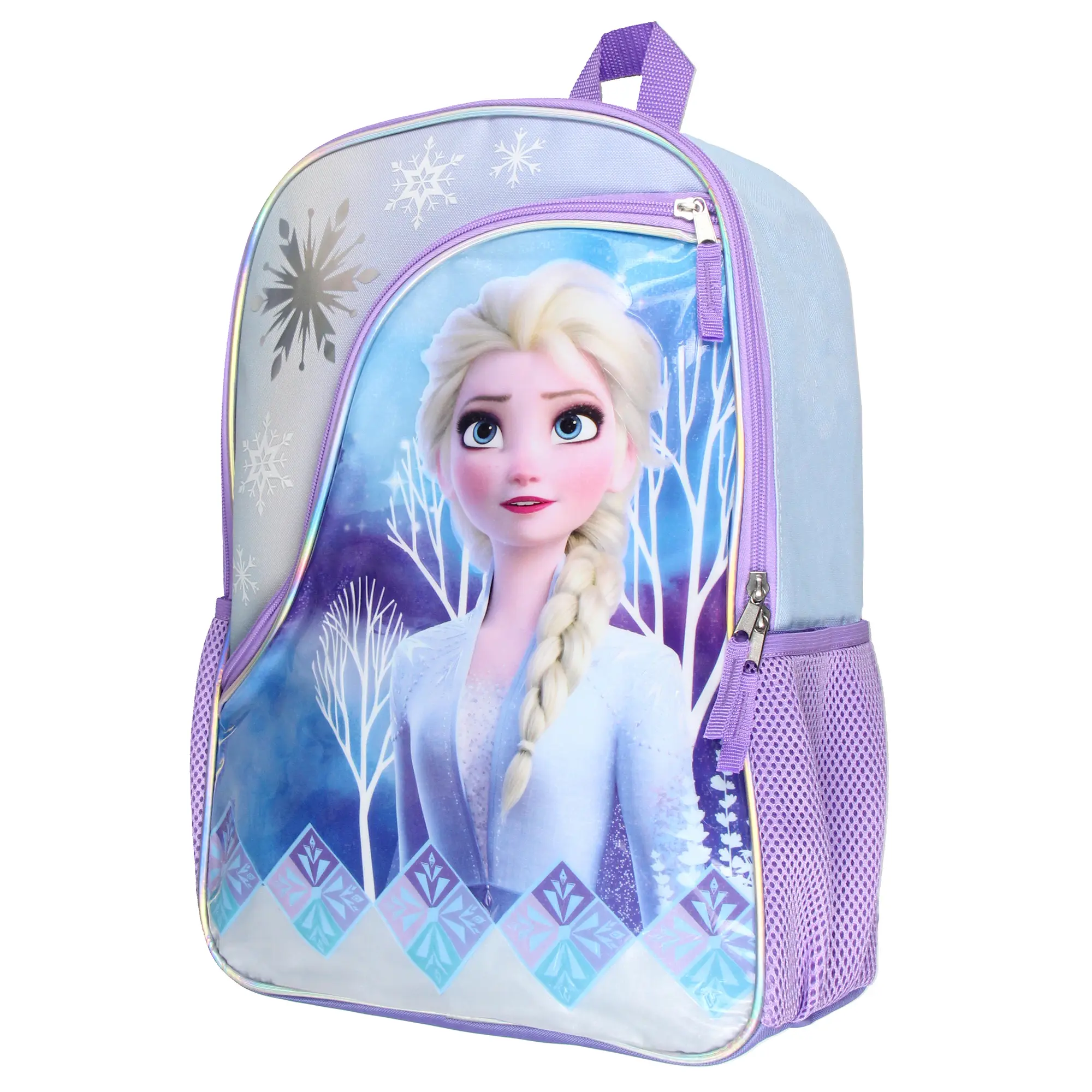 Disney Frozen Elsa 16" x 12" x 4" Kid Backpack for School, One Size Travel Bag for 3-4 Years Girls with Reflective Designs