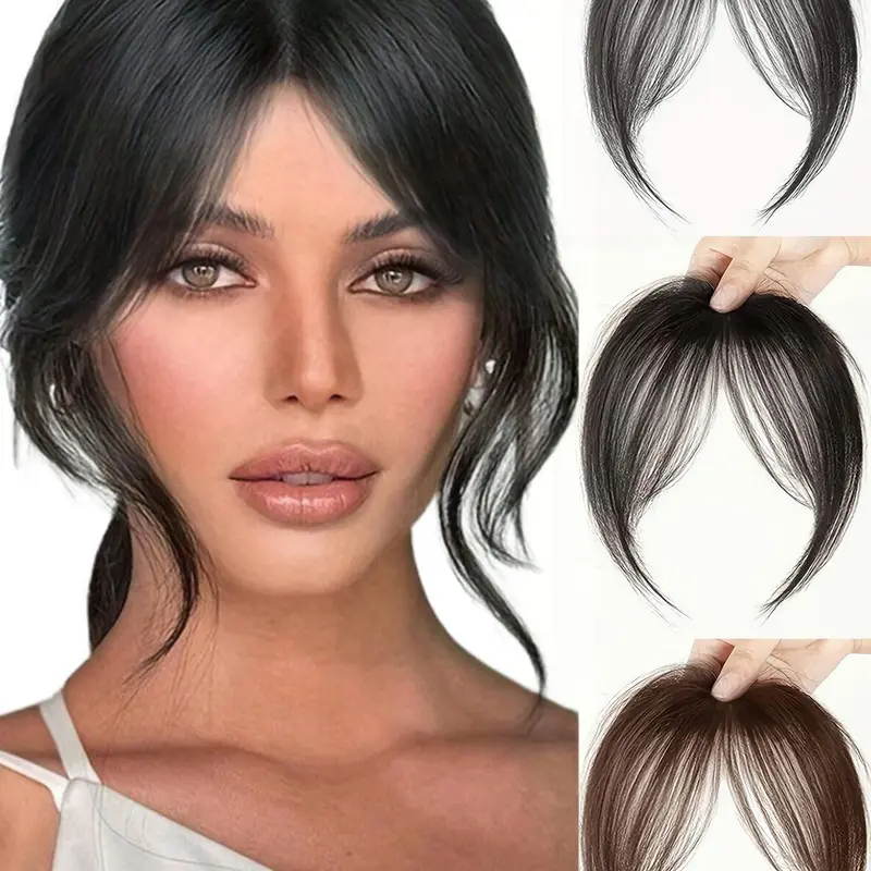 Fashionable Fringe Bangs Wigs for Women, Natural Fluffy Gorgeous Wigs with Curtain Bangs, Wispy Bangs, Synthetic Wigs for Party, Daily Use, Synthetic Hair, Synthetic Material Wigs