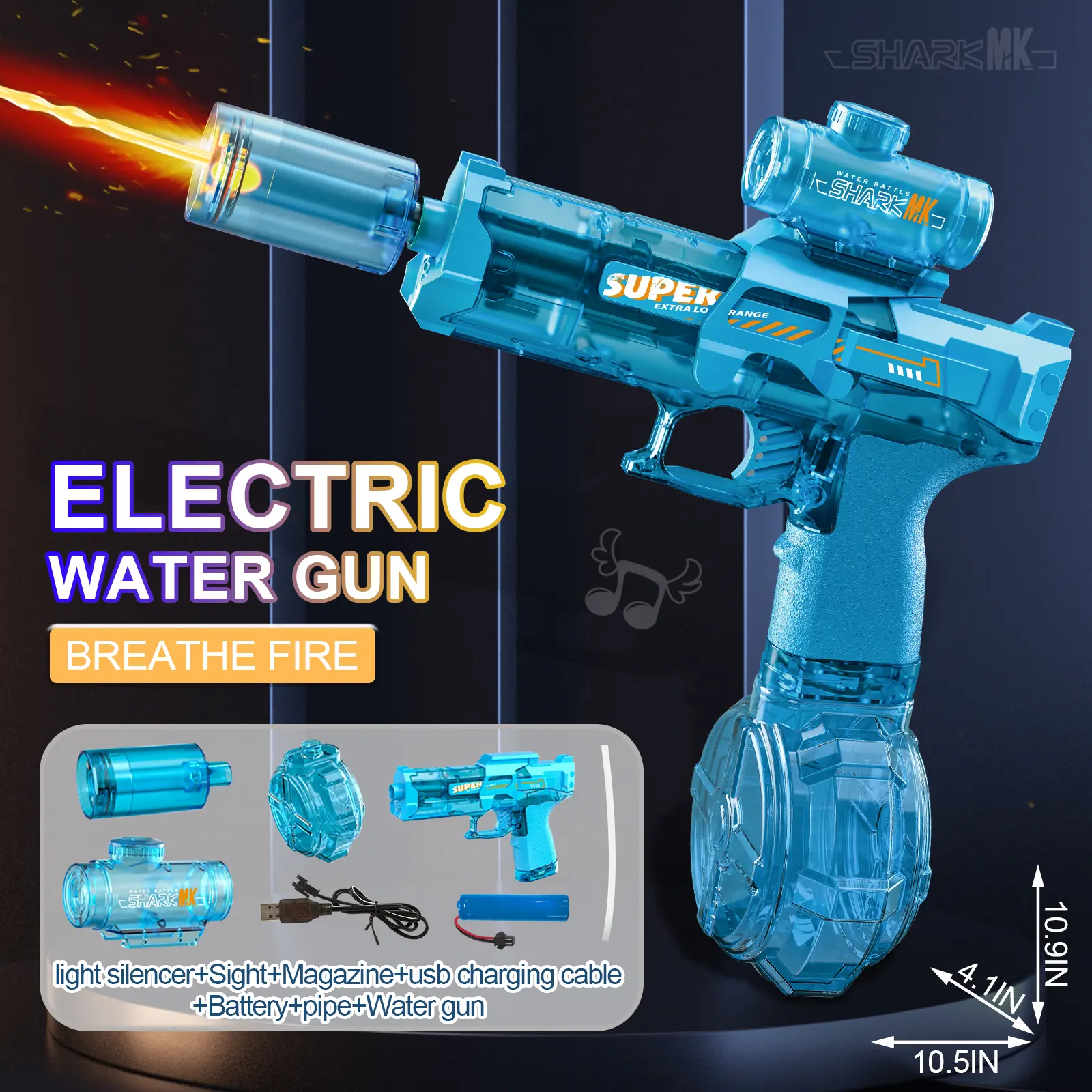 Ultimate Battle Water Blaster Powerful Electric Water Gun, Automatic Squirt Blaster with Glowing Muzzle 320cc High Capacity, Up to 32 FT Range, Outdoor Summer Party Toy OutdoorFun for Adults &Kids Toys #Summervibes