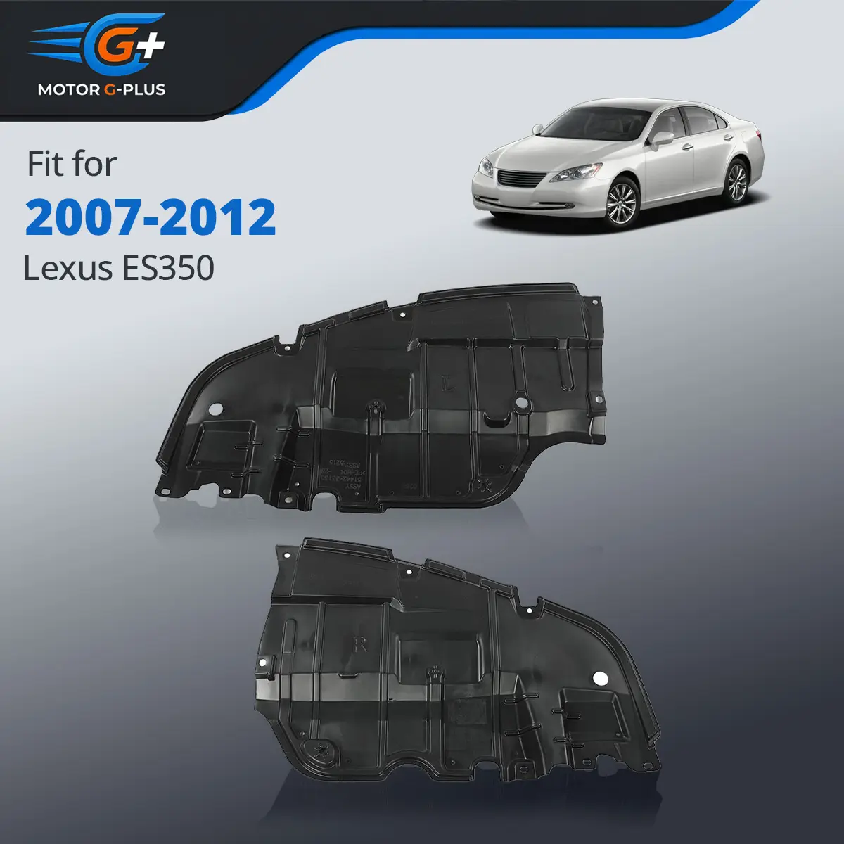 MOTOR GPLUS 2pcs Left/Right Engine Splash Shield Under Cover, Automotive Car Protector, 3.5L Excellent Replacement for 2007-12 Lexus ES350, Helps Restore Vehicle Car Exterior Accessory, Direct Fit
