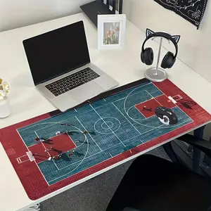 Basketball Court Pattern Mouse Pad, Rectangle Gaming Mouse Pad, Office Desk Keyboard Mat for Home Office Desk, Gaming Desk Accessory