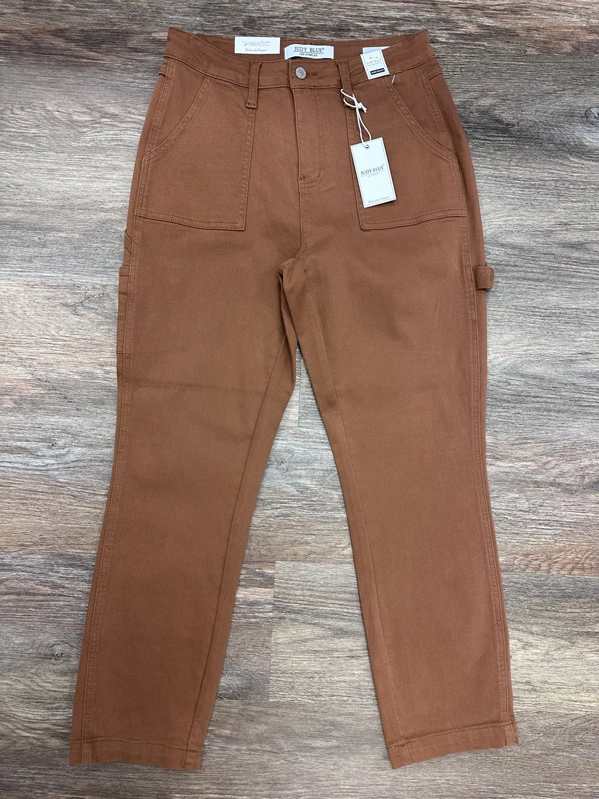Judy Blue High Waist Brown Utility Slim Fit Denim Jeans