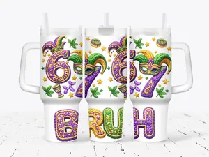 Mardi Gras 67 Bruh Tumblers