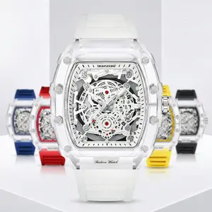 Men's Luxury  Decorated Square Dial Analog Quartz Watch, Fashionable Watches, Fashion Classic Watch For Christmas Gift