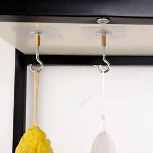 5pcs Ceiling Adhesive Hooks, Waterproof Multifunctional Balloon Wind Chime Hooks, Christmas Decorative Home Decoration Hooks