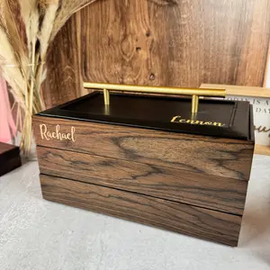 Custom Jewelry Box, Detachable 3 Layers Vintage Wood Jewellery Box, Birthday Gift for Her, Earring, Necklace Storage Organizer Box