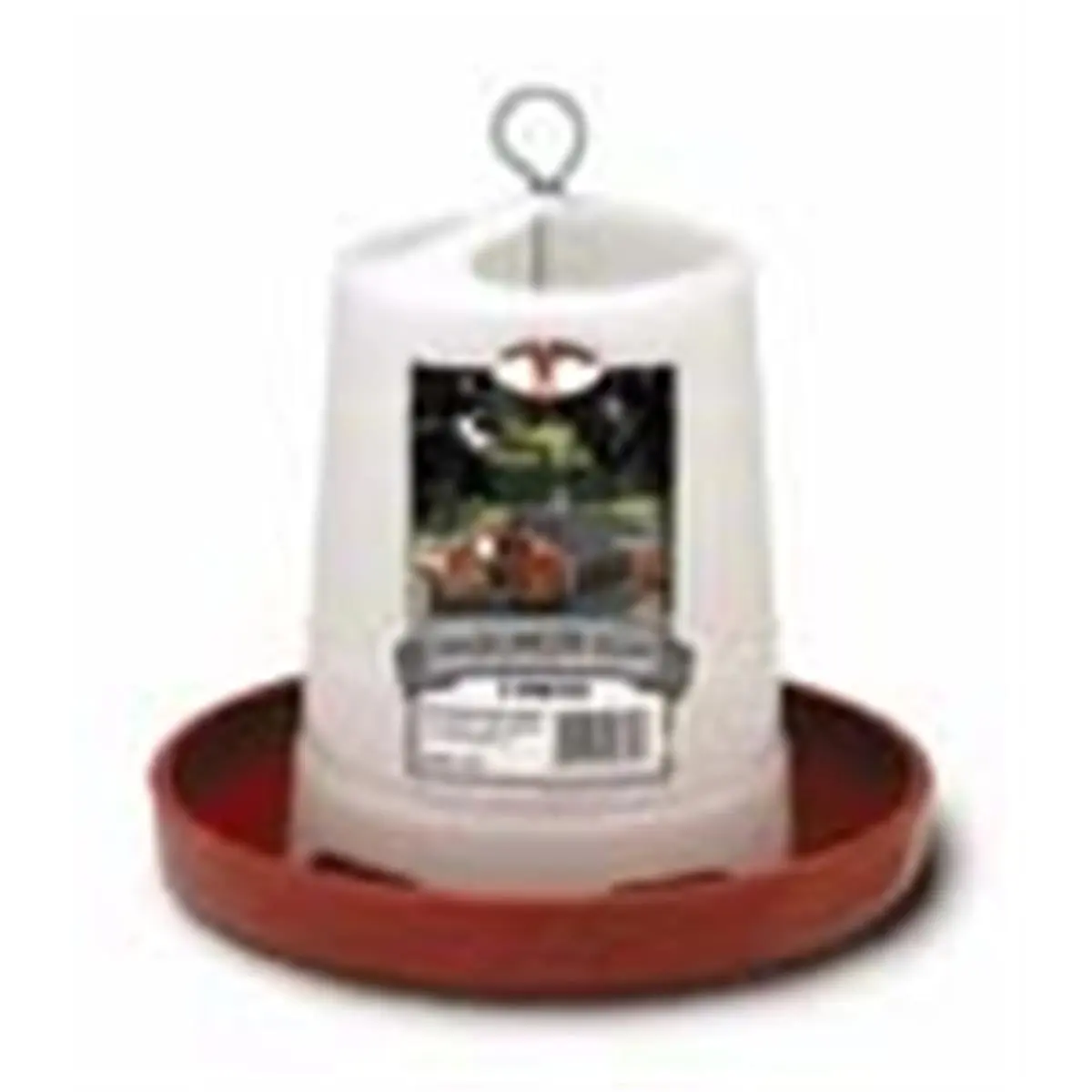 Hanging Poultry Feeder White Red 3 Pound - PHF3