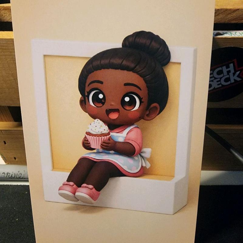 Black Kawaii Mini Poster 4x6 Inches - Compact Size for Easy Display & Cute Playful Aesthetics