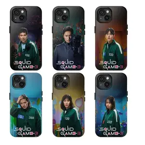 6 Styles Squid Game 3 Tough Phone Case, Squid Game movie trending character phone cover Compatible with iPhone X, 11, 12, 13, 14, 15, 16 & More