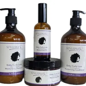StylePlus Kinky Curly Luxe Moisturizing Shampoo, Conditioner, Oil, and Mask Set for Curly Hair Care