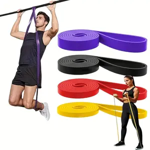 4pcs Multi-Functional Elastic Bands for Yoga Fitness Pull-Ups, Thick Latex Resistance Bands, Durable Exercise Equipment for Home Gym Use
