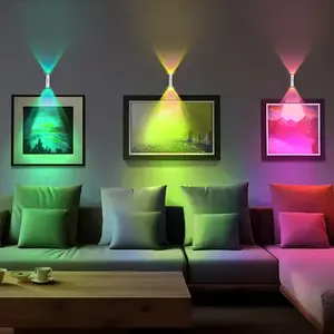 3/4 PCS RGB Gradient Dimmable Wall Lamp, Smart LED Night Light with Motion Sensor, USB Rechargeable – 7 Ambient Colors, Auto-On, Long Battery Life, Stick Anywhere, No Outlet Needed – Cozy, Plug-Free Lighting for Bedroom, Bathroom, Stairs & More