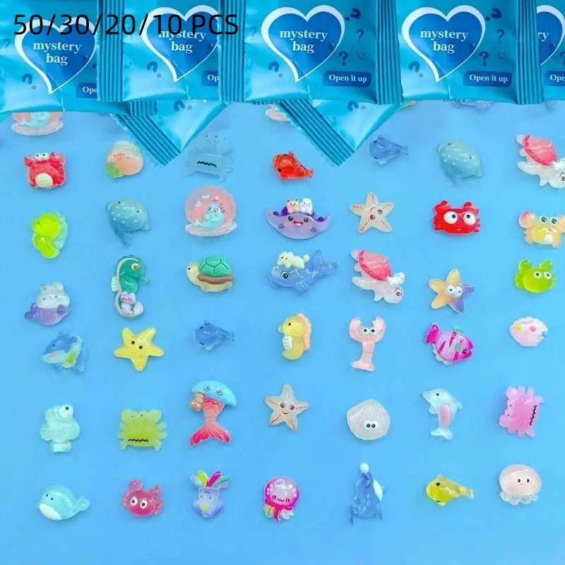 50/30/20/10pcs Resin Ocean Animal Figurines Set, Animal Resin Models, Cute Animal Design, DIY Decor Accessories, Decorative Piece for Party & Holiday Decoration, Decorations And Ornaments, Random Duck and Turtle Mix Pack