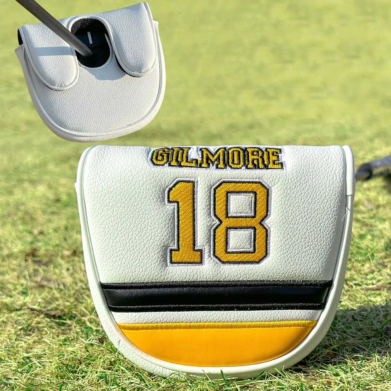 Golf Putter Cover for Df3 Series, Golf Accessories, Golf Gear, Two-Tone Color-Blocked Design, Waterproof & Wear-Resistant Material, Excellent Protection, Perfect Gift Choice, Golf Gift Accessory