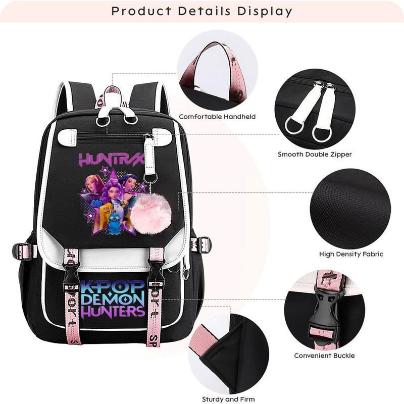 KPop Demon Hunters Youth Backpacks Merch Laptop Bags Use for Travel Commuting＆Camping Best Gift for Birthday 18.1''*11.4''
