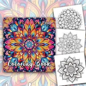 Flower Pattern Coloring Book, 1 Count 30 Pages Cartoon Pattern Coloring Book, DIY Painting Supplies for Teenager, Adult
