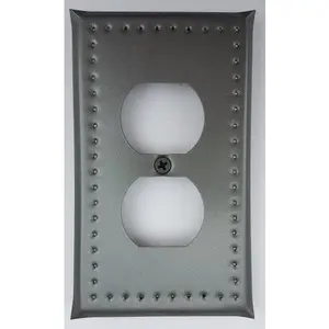 Tin Single Outlet Cover - Metallic Design with Punch Cutouts, Ideal for Electrical Applications