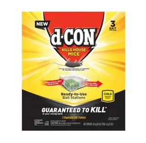 d-Con Disposable Corner Fit Mouse Bait Station, 0.5 Oz (Pack of 3)