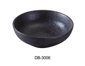 Yanco DB-3006 5 in. Matte Glaze Diamond Black Collection 9 oz Salad Bowl Tableware Set - Pack of 36