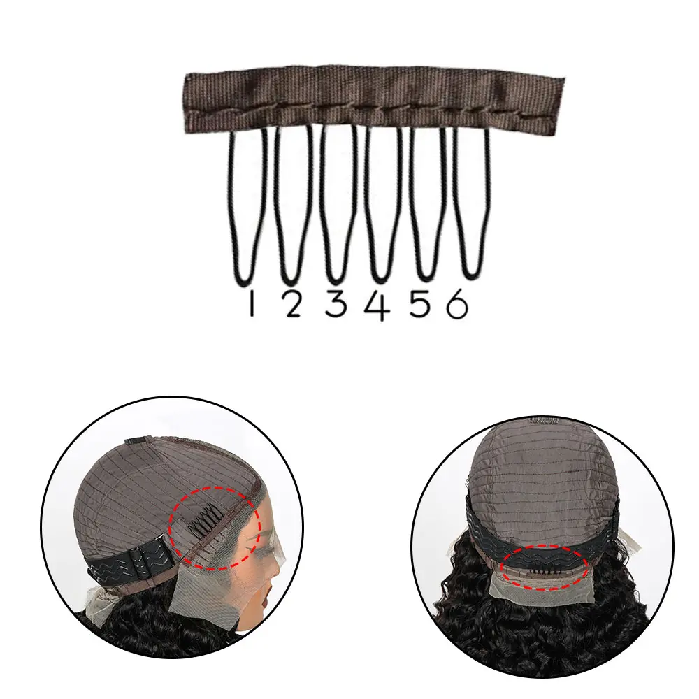 Wig Clips & Combs, 6-Teeth Steel Clips with Cloth, Secure Accessory for Hairpiece Caps, Fashion Hair Extension Tool Gift