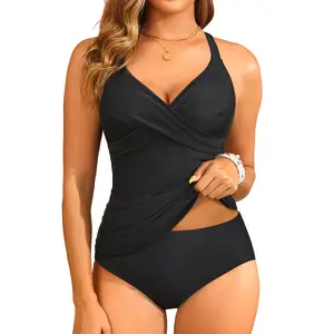 Tempt Me Women Ruched Tankini Swimsuit - Tummy Control Two Piece Bathing Suits Twist V Neck Swimwear with Bottom 2026  SwimWeek  summervibes