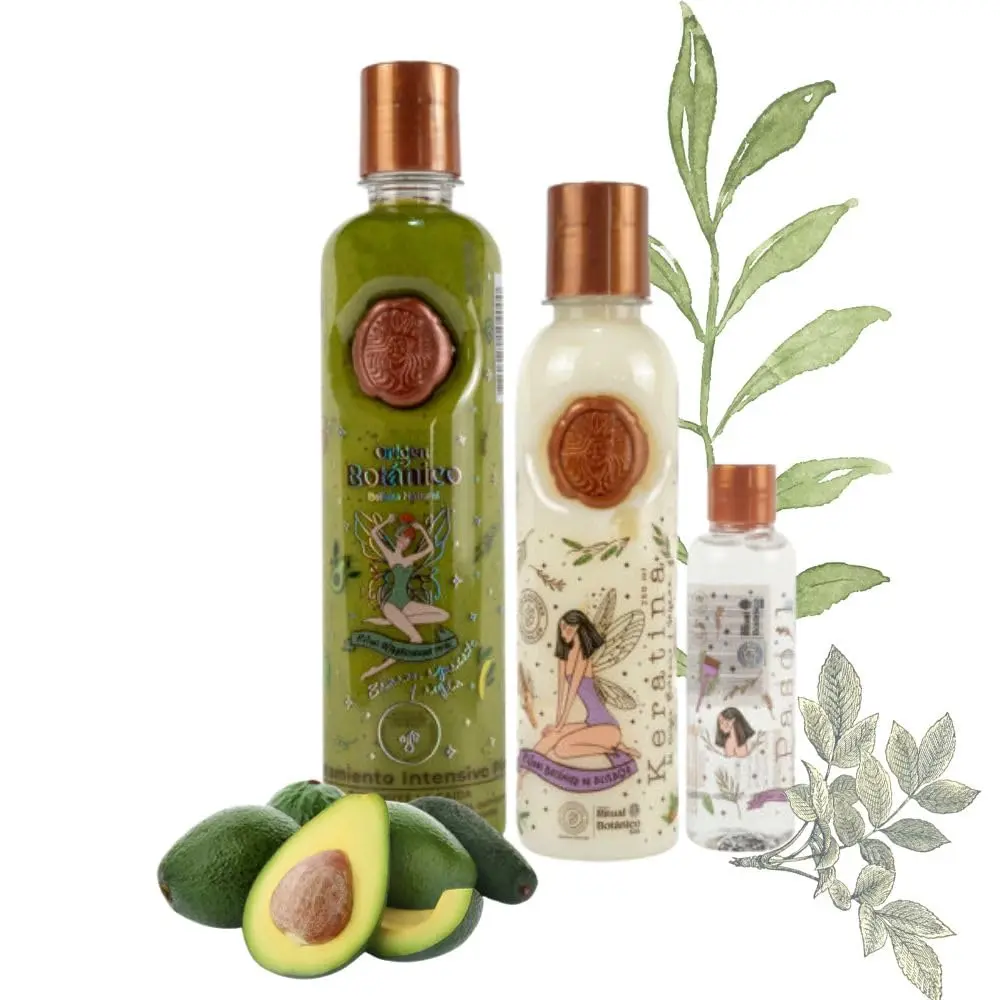 Origen Botánico 2-Piece Hair Care Set – Intensive Plex Treatment 400 mL and Keratin Straightening Treatment 250 mL with Protective Bio Serum
