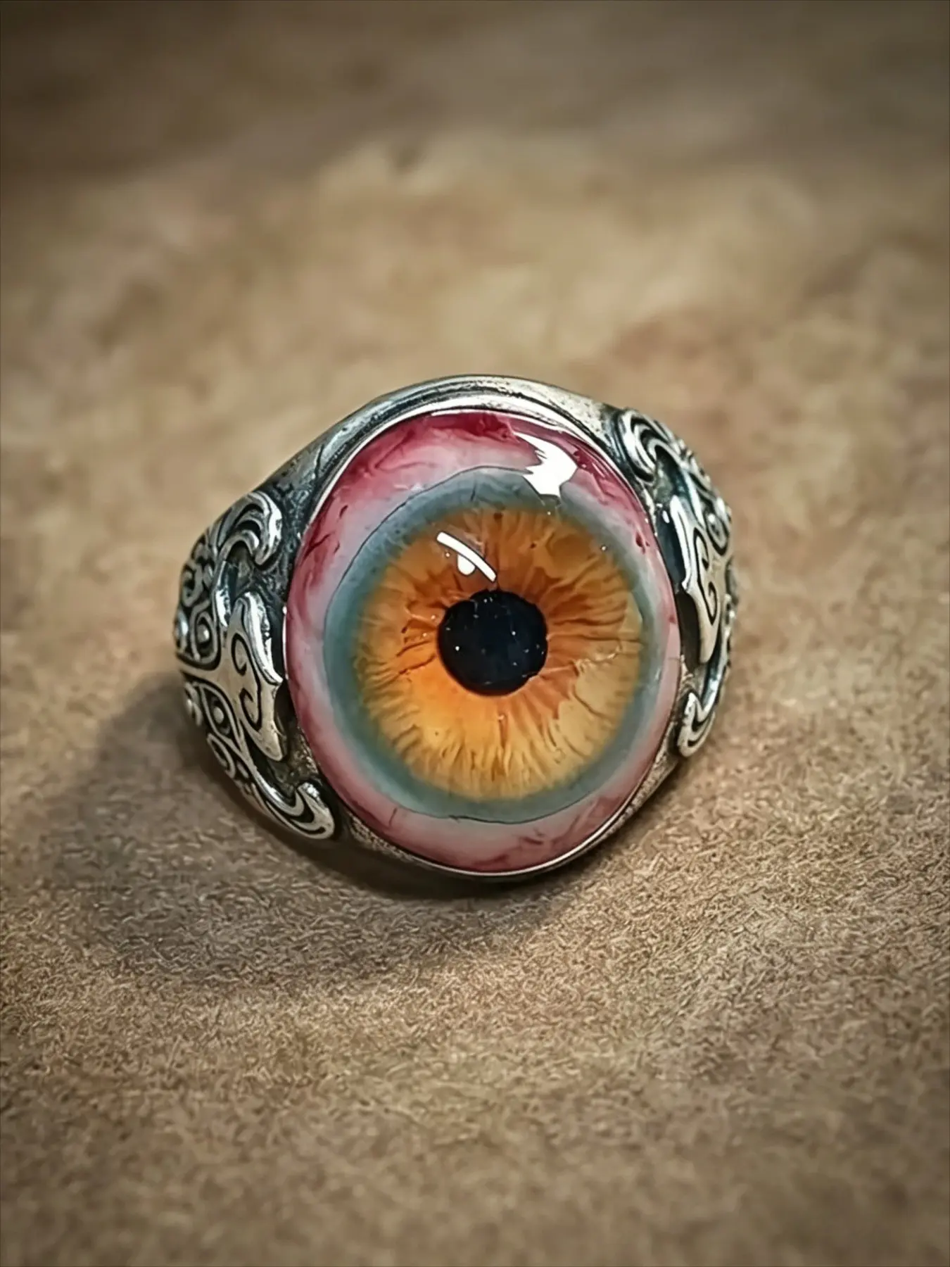 Vintage Punk Blood Eye Ring, Bold Open Design, Unisex Devil Eye Party Jewelry, Unique Personality Ring for Men and Women, Punk Rings, Punk Style Ring