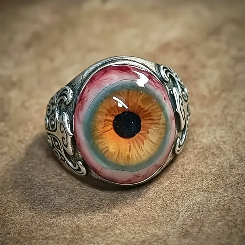 Vintage Punk Blood Eye Ring, Bold Open Design, Unisex Devil Eye Party Jewelry, Unique Personality Ring for Men and Women, Punk Rings, Punk Style Ring