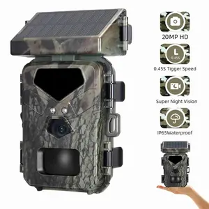 Hunting Game wildlife Camera 20MP/1080P 0.45s Trigger Speed waterproof ip65 IR Night Vision Motion Activated Trail Camera for Outdoor Solar Powered