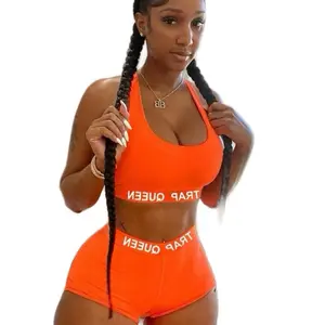 NAPISH Orange Trap Queen Women's Solid Sports Bra and Boy Short Matching Set - Soft, Womenswear Comfortable & Breathable  Everyday Piece Premium Modal Fabric