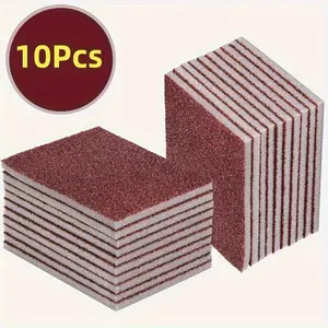 10 pieces - Diamond sponge wiping - Kitchen cleaning magic wipes - Bottom cleaning tools - Dirt removal cutting board - Stainless steel pot cleaning - Dual effect of brushing and washing dishes