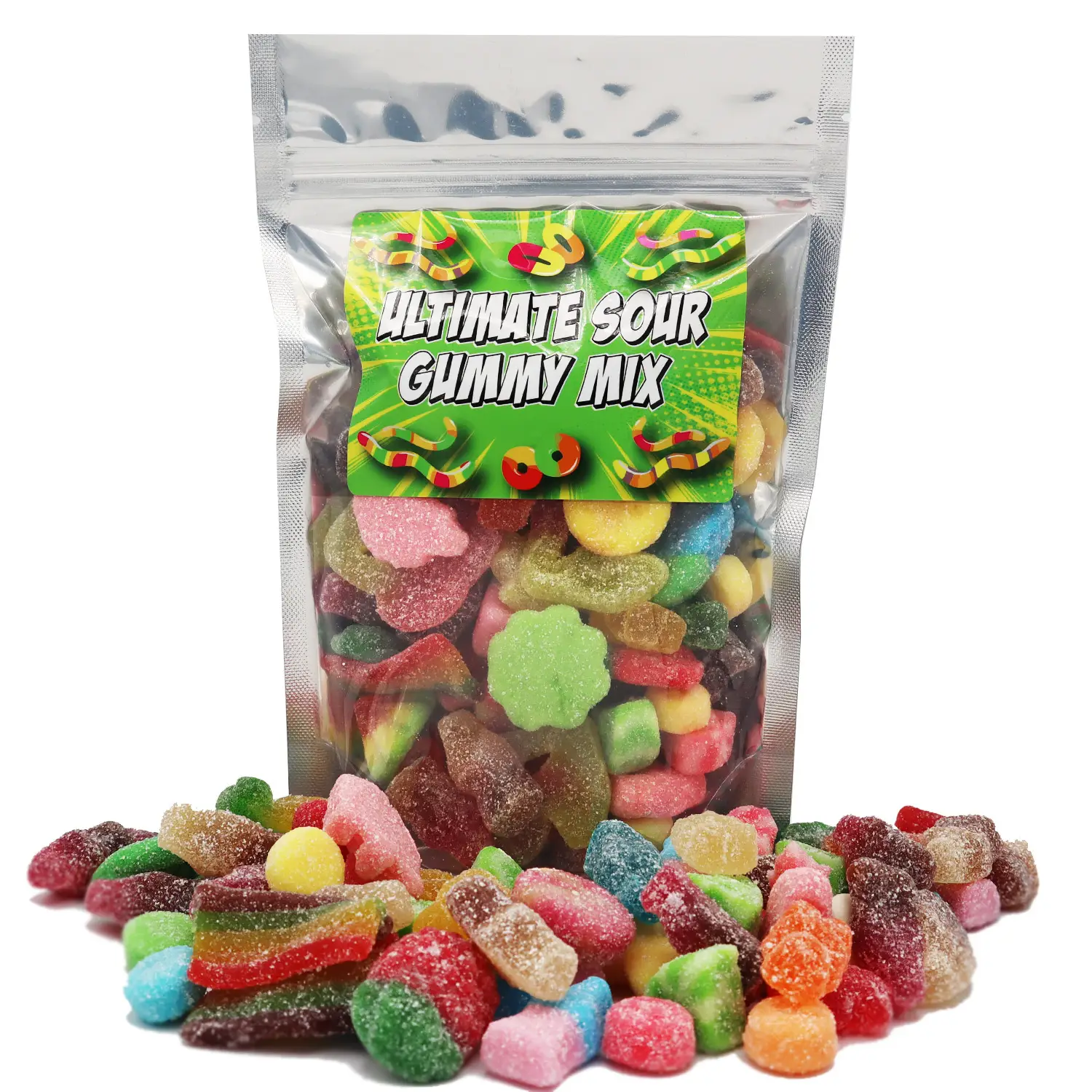 Super Pick N Mix SOUR Gummy Candy Mix Sweet Snack Gummies, Chewy, Variety Bag Bite Bonbon