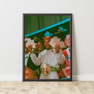 [Sale off up to 65%][Free Ship][No Frame] Mike Tyson Iconic Vintage Champion Photo Premium Poster Print Wall Art