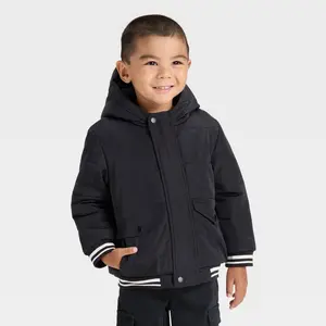 Toddler Boys' Varsity Striped Heavyweight Puffer Jacket - Cat & Jack