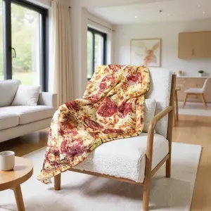 59" Round Food Blanket – Funny Throw, Throw Blanket, Pepperoni Pizza Throw, Donut Throw, Tortilla Throw, Super Soft Flannel for Bed, Couch, Travel, Picnic