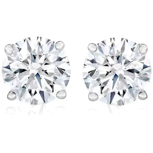 1 Ct TW Moissanite Studs Available in White or Yellow Gold