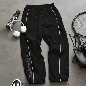 Fully upgraded men’s pants for spring/summer and autumn: lightweight, loose straight-leg quick-dry joggers/basketball shorts; ankle cuffs, side pockets, elastic waistband with drawstring; nine-tenths length; versatile for travel, everyday casual wear; com