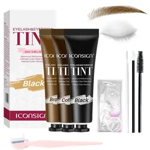 2 in 1 Eyelash & Eyebrow Tint, 1 Box Professional Waterproof Eyebrow Tint, Create Natural-looking Brows, Eye Makeup Tool for Women