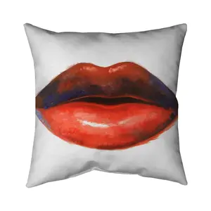 Begin Home Decor 5541-1616-MI63 16 x 16 in. Red Lipstick Romantic Pillow - Beauty Bedroom Home Decor