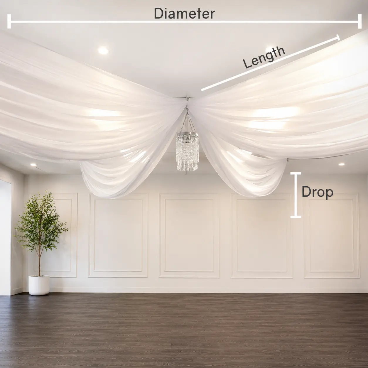 Pre- Made Ceiling Swag Drape