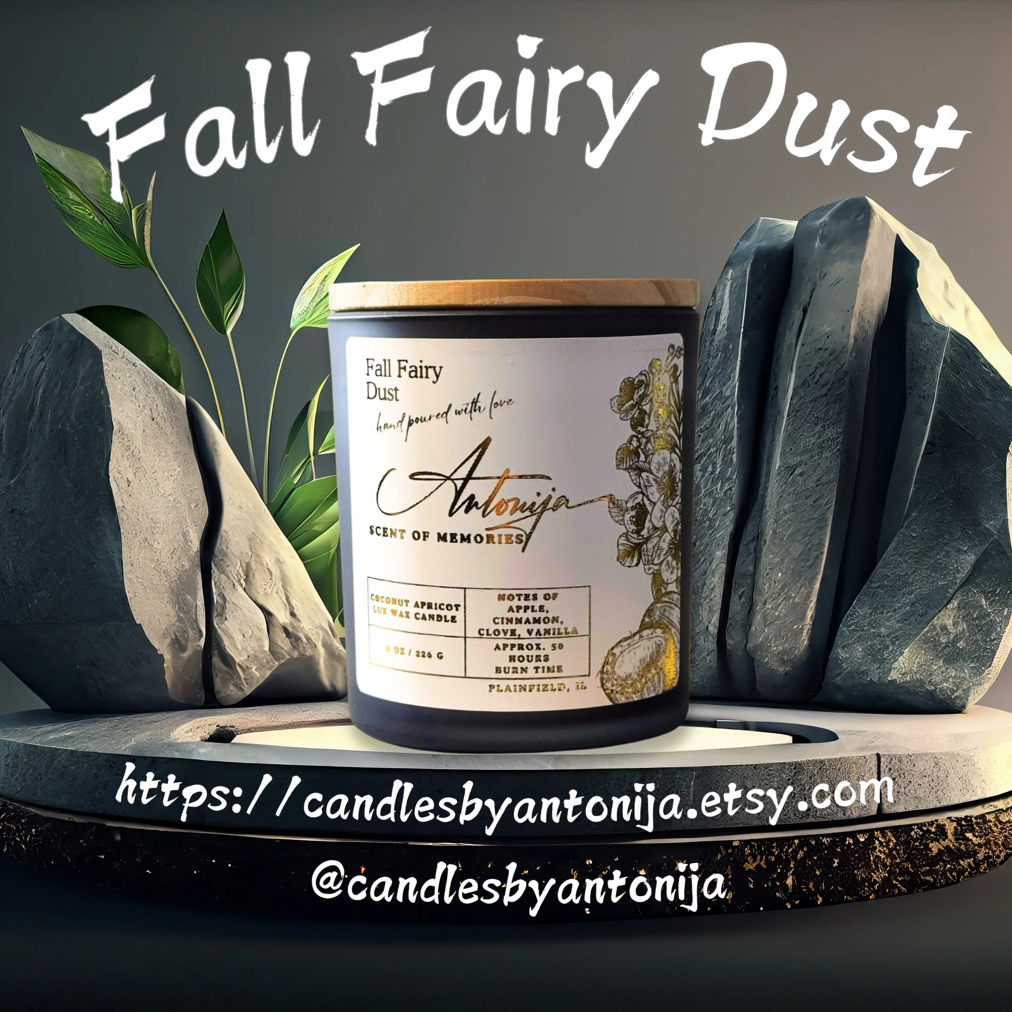 FALL FAIRY DUST | Natural Luxurious Coconut Apricot Wax Candles With Pure Fragrance & Essential Oils Aroma Decor