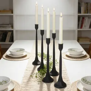 Vintage Cast Iron Candle Holder, Handmade Metal Conical Candlestick, Romantic Dinner Centerpiece, Rustic Farmhouse Style, Unique Moving Gift