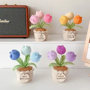 Crochet Sunflower Plant, Sunflower in Pot, Home Decor, Encouragement Daily Positive Affirmations, Birthday, Christmas Gift, Gift for Her