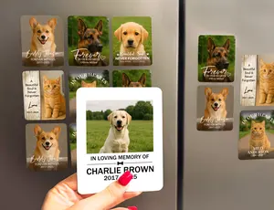 Personalized Pet Memorial Magnets  Round Shape with Various Size Choices