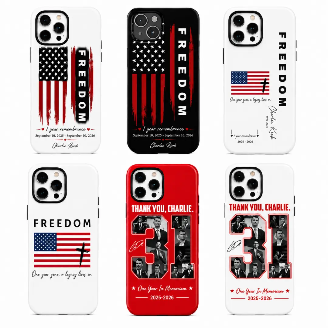 Charlie Kirk 1 Year Remembrance Phone Case, True Patriot Protective Phone Cover, Freedom Tribute Gift Accessory