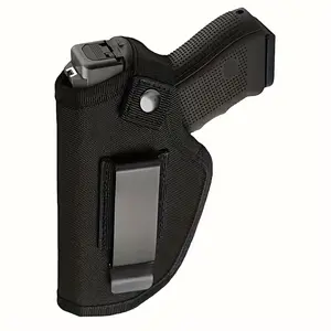 Tactical Gun Holster with Metal Clip - Black Nylon Belt Holster for Right-Handed & Left-Handed Shooters, Secure Snap Closure, Comfortable Design for Small & Large Firearms, Right Hand Access, Classic Style, Durable Construction carry similar handgun