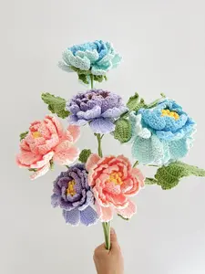 christmas gift+thanksgiving gift+ crochet  peony+crochet flower+crochet bouquet+handmade flower+forever flower+birthday gift+creative gift+ Housewarming Present + Marriage Proposal Gift+ Gift for Friends and Family Decor Decorative